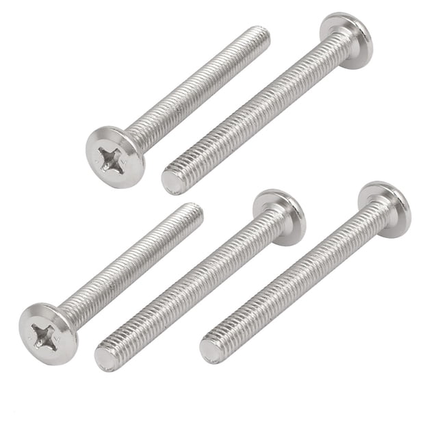 Tornillos de cabeza Phillips M6x57mm para muebles, conectores de herrajes, 5 piezas