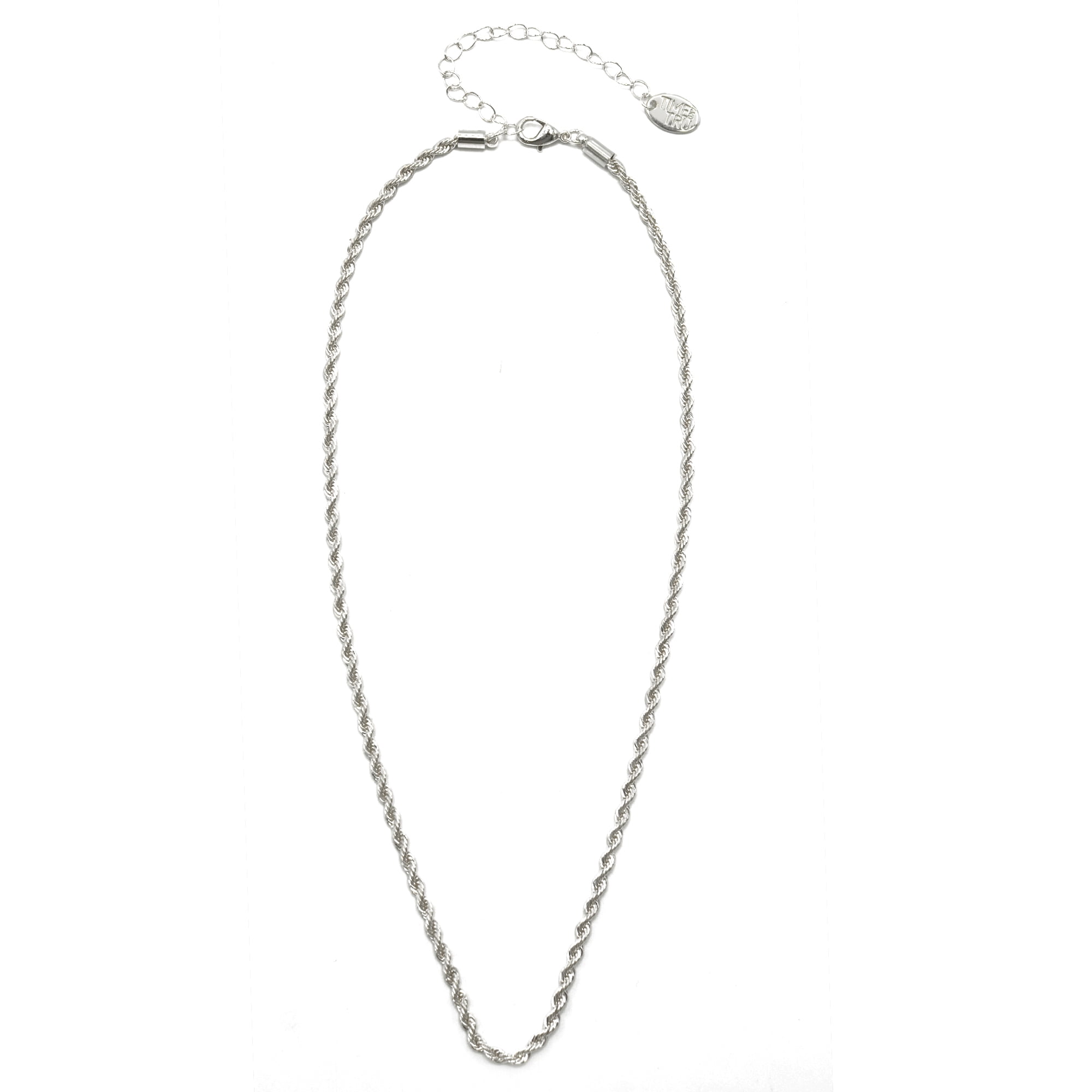 R*N様 【新品サイズ1】Rope Lariat Necklace Silver Micro Letter N Rope Chain Iced Initial Pendant Necklace 24