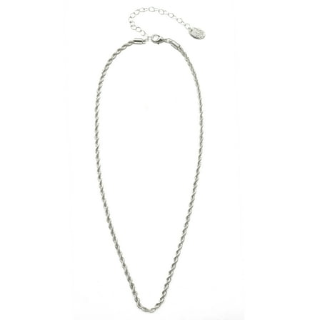 Time and Tru Women's Silver Tone Rope Chain Necklace 18" with Extender