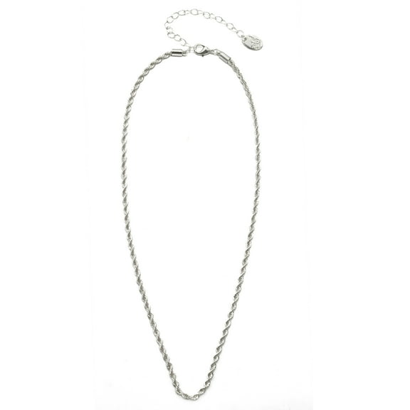 Time and Tru Women's Silver Tone Rope Chain Necklace 18" with Extender