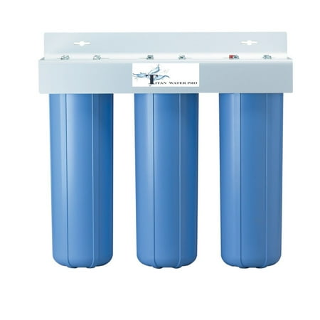 TRIPLE BIG BLUE HOUSING WATER FILTERS SIZES 4.5" X 20" (FILTERS NOT INCLUDED)