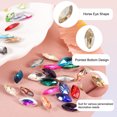 thumbnail image 3 of Uxcell 100Pcs Horse Eye Shape Rhinestones Glass Point Back Beads for Jewelry Making Champagne, 3 of 5
