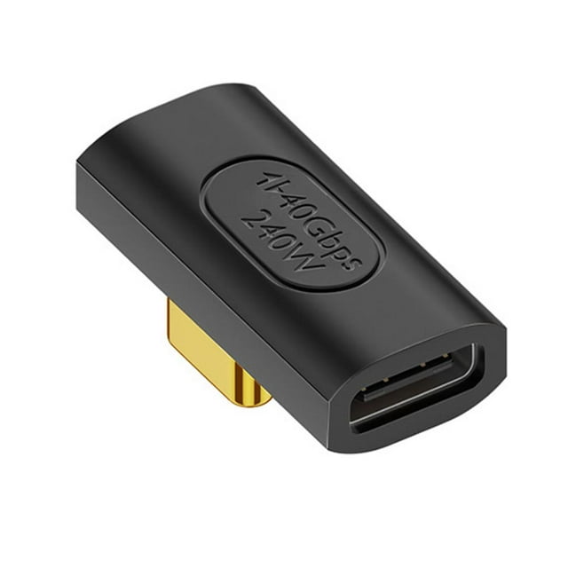90Right Angle Type-C to Type-C Adapter USB-C Fast Charging 40Gbps 240W X3C2^ S0D1