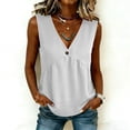 thumbnail image 6 of Miqool Women's Peplum Tank Tops Summer Dressy Casual Sleeveless V Neck Button Ruffle Hem Flowy Babydoll Shirts Beach Vacation Blouses, 6 of 8