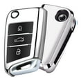 thumbnail image 2 of 1 funda para llavero de coche con acabado de fibra de carbono suave para Volkswagen Golf Lingdu Langyi Tiguan Sagitar, carcasa de TPU galvanizada con llavero de metal, 2 of 8