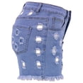 thumbnail image 5 of QATAINLAV Womens Casual Button Mid Waist Denim Shorts Ripped Frayed Hem Short Jeans Solid Color Distressed Jean Shorts with Pockets Prime Sales of The Day Light Blue XXL, 5 of 7