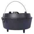 thumbnail image 4 of Cast Iron Dutch Oven with Skillet Lid - 12 Quart Camping Pot for Outdoor Cooking, 4 of 9