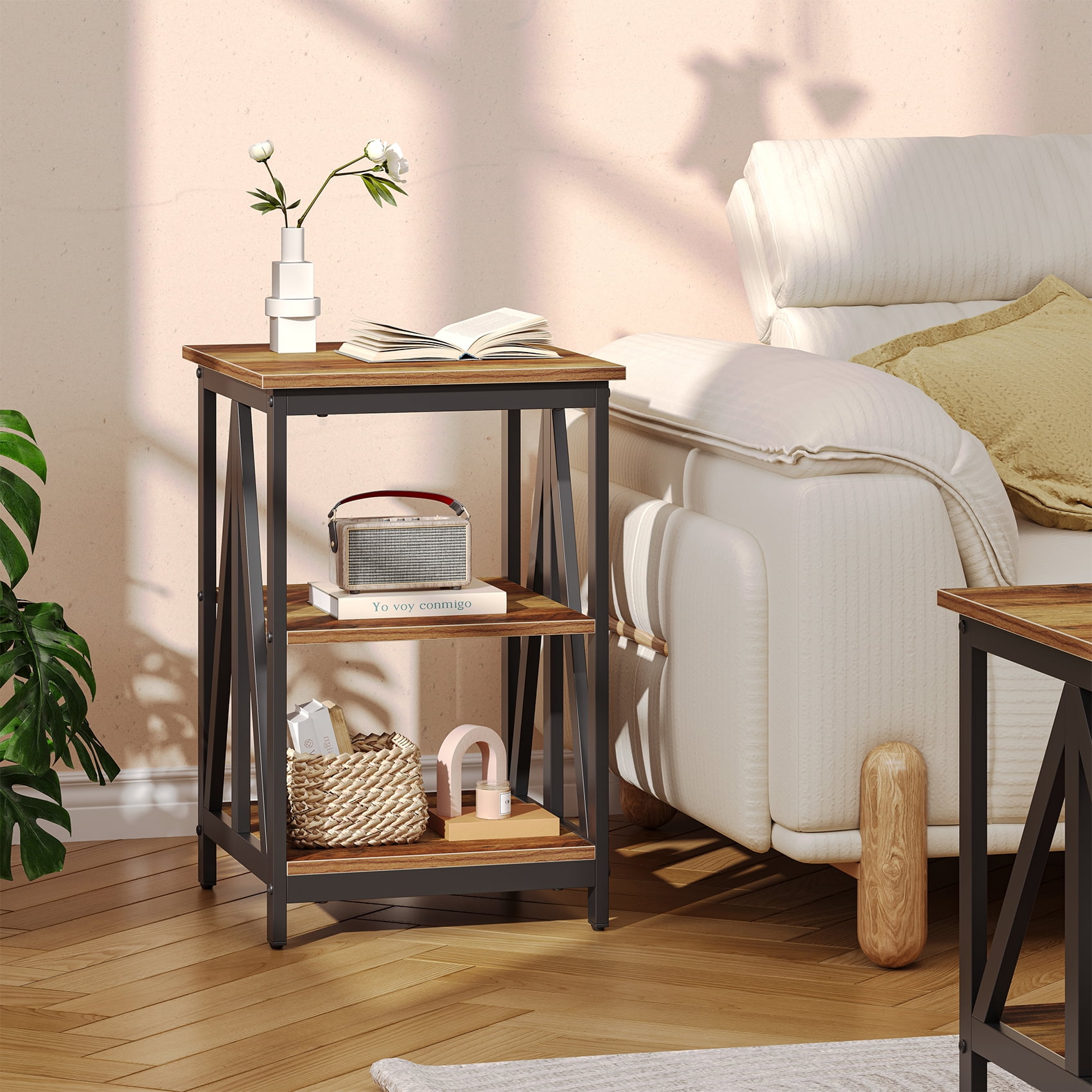 Timagebreze Wood 3-Piece Table Sets Includes 1 and 2 End Tables Home Accent Furniture for Living Room