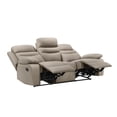 thumbnail image 3 of Hanna Manual Double Recliner Sofa-Latte Brown Grain Leather-87 Inch, 3 of 6