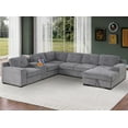 thumbnail image 3 of Hybition Modern Chenille Sofa Pull out Sofabed & Multifunctional Console-Grey, 3 of 9