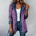 thumbnail image 6 of Leopard Print Denim Jacket For Long Sleeve Casual Button Up Coat With Relaxed Fit For Autumn Streetwear Outerwear, 6 of 8
