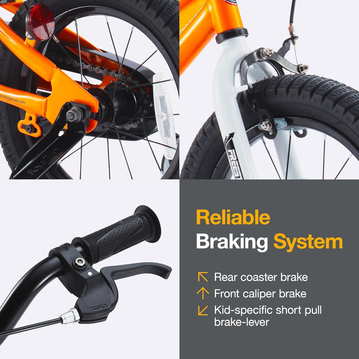 Royalbaby Freestyle 14" Bicycle for Boys and Girls Ages 3-6 Years, Orange