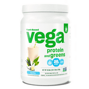 Vega Protein & Greens, Vanilla, 18 Servings, 20g Protein, Plant Based Vegan Protein Powder