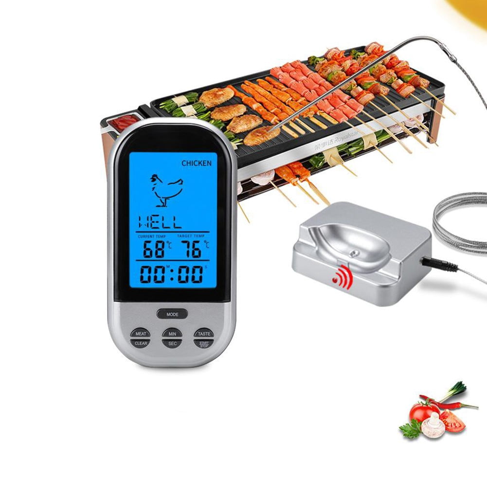 1* Wireless Grilling Thermometer Food Meat Oven Bbq Thermometer Digital Wireless Remote Probe Cooking Set Grill For Cooking