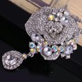 thumbnail image 3 of de diamantes de imitación de cristal de fiesta de dama de mujer de flor grande Vintage Fernando gran broche de flores, 3 of 8