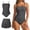Gray, variant on Erwazi One Piece Swimsuits Set for Women Solid Backless Square Neck Modest Beach Swimwear Bathing Suit