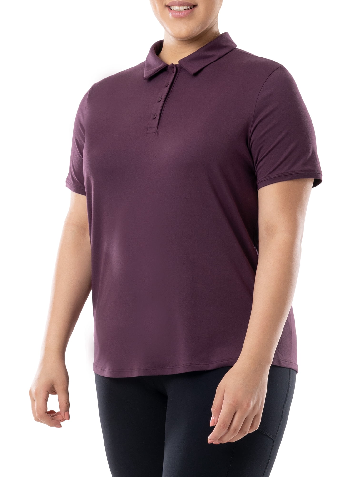 Athletic Works Women's Plus Active Short Sleeve Lightweight Polo Shirt, size 1X-4X
