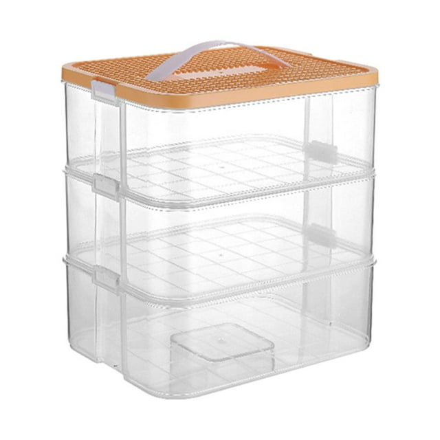 kurtrusly Stackable Separable Toy Box Robust And Portable Storage Solution For Children Multifunctional lemon-yellow 3 without partition