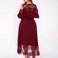 thumbnail image 4 of Robes d'Invités de Mariage pour les Femmes Grande Taille Formelle Maxi Robe Dentelle Couture Longue Robe Sexy Épaule Froide Partie Robe, 4 of 7