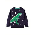thumbnail image 4 of ATAIKU 2-7Y Kids Baby Boys Glow in the Dark Tops French Terry Sweatshirts Cotton Long Sleeve Crewneck Tops for Toddler Boy - Dinosaur, 4 of 8