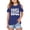 Blue, variant on Girls Tshirts Cold Shoulder Detailed Oversized Short Sleeve T Shirt for Kids Girls Designed for Park Play and Casual Outdoor Summer Outing Wear Top Black 160