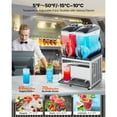 thumbnail image 3 of KFFKFF Commercial Frozen Drink Maker, 15Lx2 Double Tank Slushy Machine, 120 Cups Stainless Steel Margarita Smoothie Frozen Drink Machine, Slushie Maker for Home Party Restaurants Cafe Bars, 3 of 9