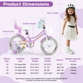 thumbnail image 3 of Costway 16" Kids Bicycle with Basket Doll Seat Colorful Streamers Training Wheels Purple, 3 of 10