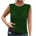 thumbnail image 1 of Knitted Tank Top for Women, Sleeveless Crew Neck Solid Color Lightweight Polyester Casual Blouse for Spring Summer, 1 of 7