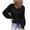 Black, variant on Plain Deep V Neck Sweaters for Women Casual Loose Fit Long Sleeve Pullover Sweaters Ladies Oversize Ribbed Knit Fall Tops Clothes