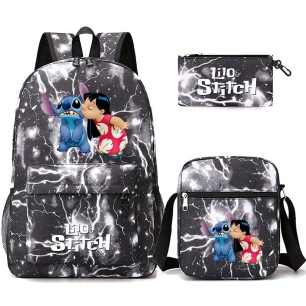 Disney 3Pcs Lilo Stitch Backpack Set for Teen Boy Girl Back To School Backpack with Lunch Bag Student Schoolbag Men Women Bags