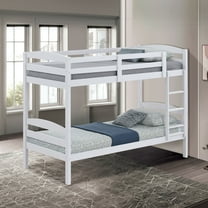Furniture of America Alli Kids Wood Detachable Twin over Twin Bunk Bed, White