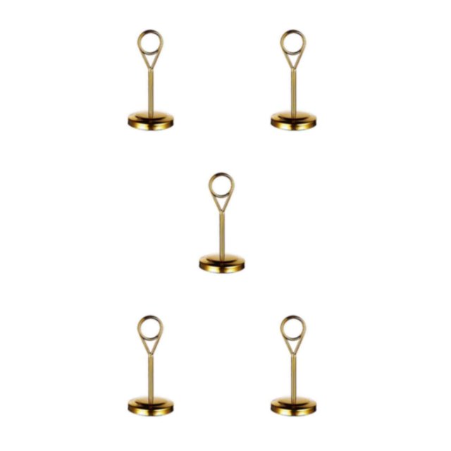 Redempat Stainless Table Number Holder Sign Holder Photo Stand for Hotel en Gold 10cm 5Set