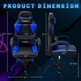 thumbnail image 3 of ECOTOUGE Gaming Chair with Footrest, Big and Tall Silla Gamer with Massage Lumbar Support, Ergonomic Gamer Chair with Reclining High Back, 360° Swivel Gaming Computer Chair, Blue, 3 of 8