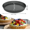 thumbnail image 2 of 9 Inch Tart Pan with Removable Bottom, Round Quiche Pan Non-Stick Baking Mold for Fruit Pie Tart Quiche Cake (Black), 2 of 7