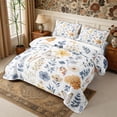 thumbnail image 3 of Manfei Botanical Flower Butterfly Bed Spread Queen 3pcs,Spring Garden Queen Coverlet Set,1 Quilt and 2 Pillowcases, 3 of 7