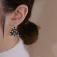 thumbnail image 3 of Pendientes de borlas de árbol de Navidad coloridos europeos y americanos, dulces, sencillos, huecos, largos, accesorios navideños, pendientes de estrella, 3 of 6