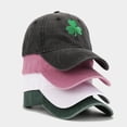 thumbnail image 2 of St. Patrick's Day Clover Cap, Adjustable Embroidered Lucky Green Shamrock Baseball Cap for Ireland Men Women Party Gift, 2 of 4