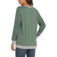 thumbnail image 6 of Long Sleeve Shirts for Women Casual Pullover Tops Sweatshirts for Women(Green XL), 6 of 6