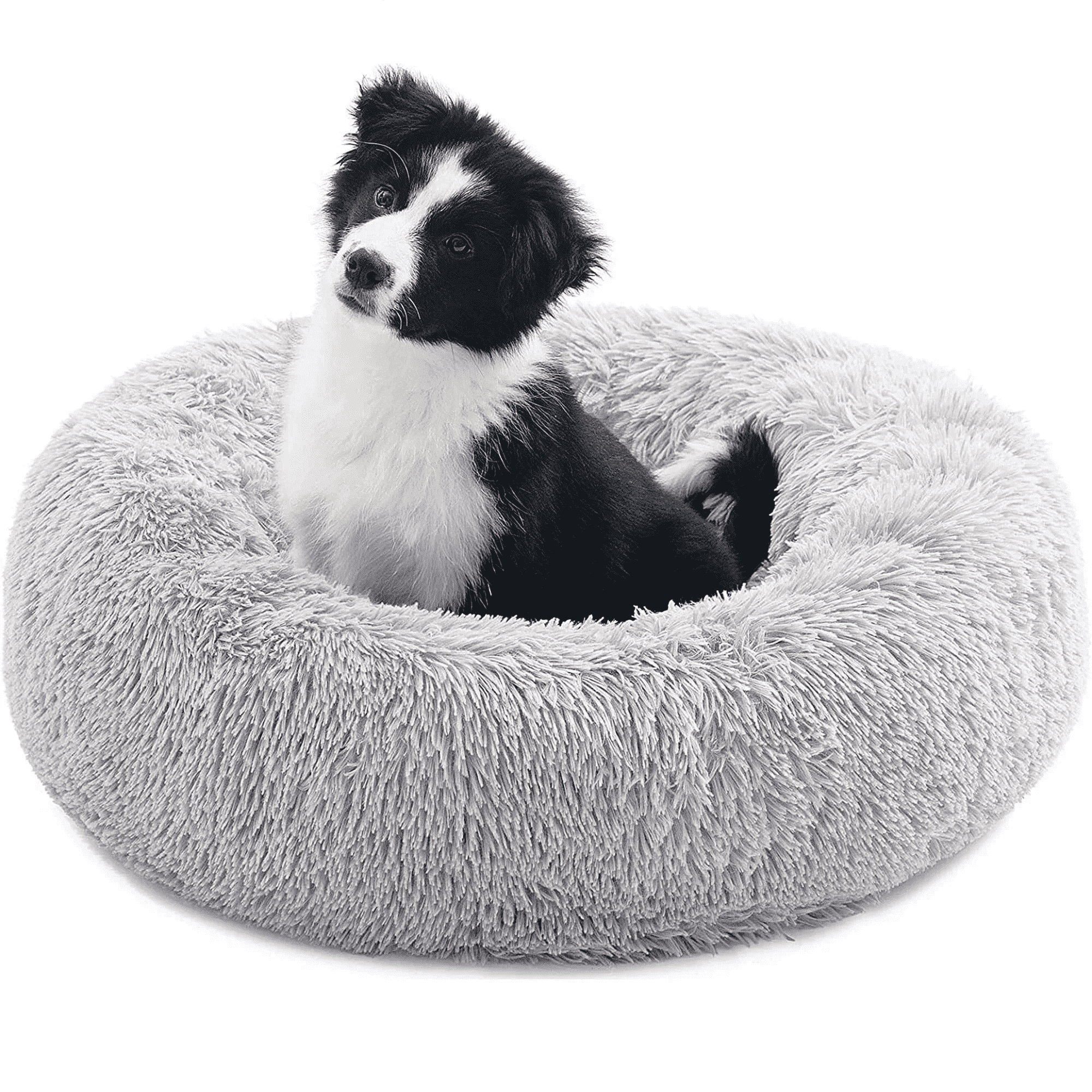 Nisrada 20-Inch Calming Donut Dog Bed, Gray photo 1