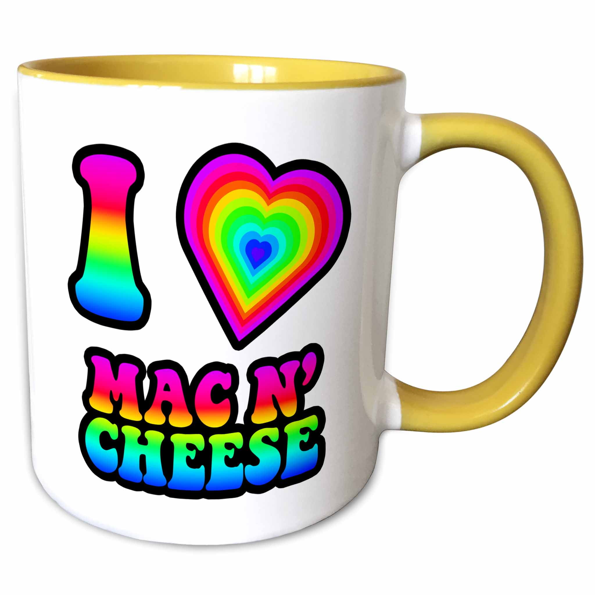Rainbow Heart Love Multi Color Premium Ceramic Coffee Mug White 11oz