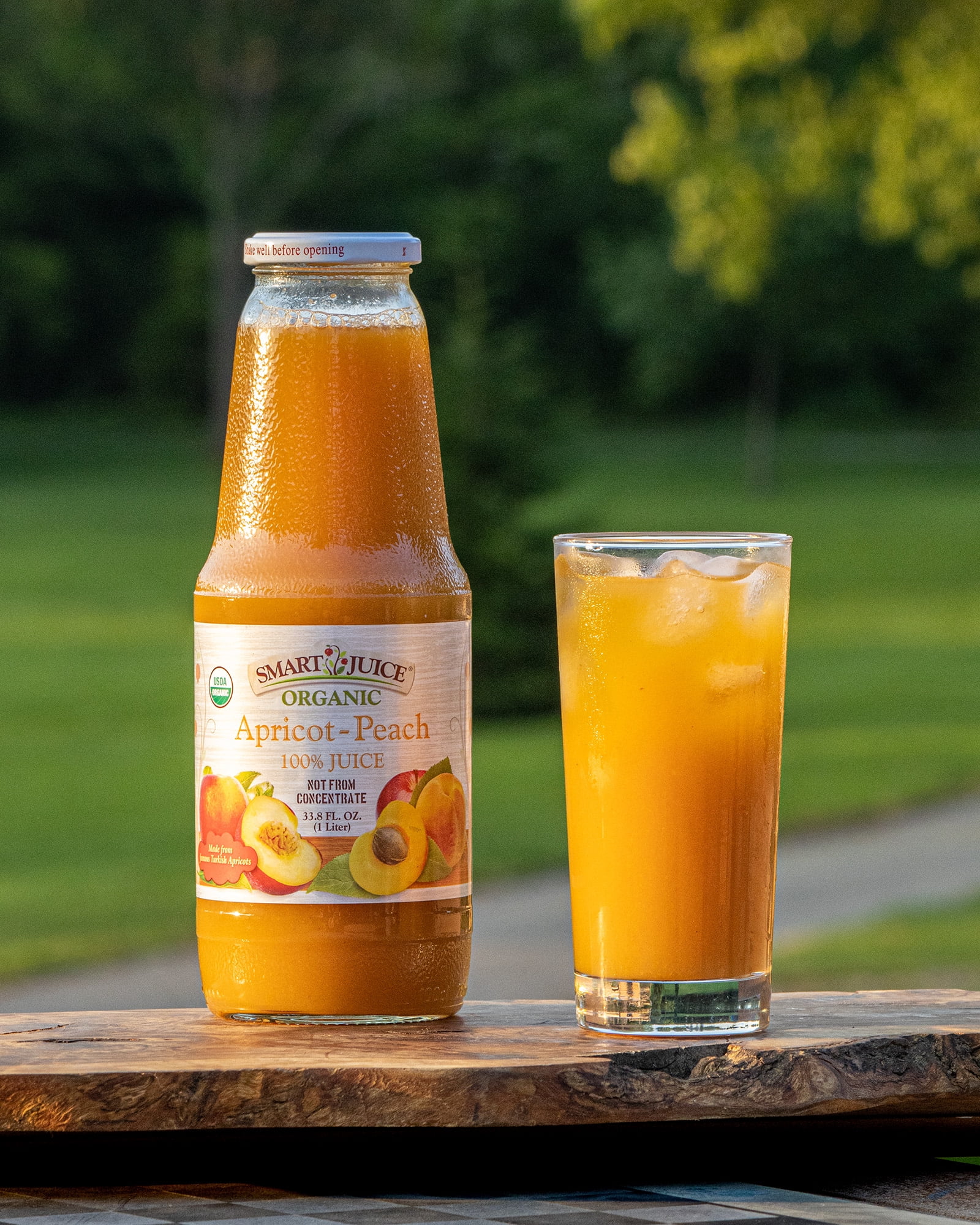 Smart Juice Organic Apricot Peach Juice - 100% Juice, Not From Concentrate - 33.8 fl oz (1L) - (case of 6)