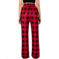 thumbnail image 2 of Siliteelon Womens Pajama Pants with Pockets Cotton Drawstring Classic Red Plaid Pants, 2 of 7
