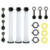 Kool Products (3 Pack) Universal Gas Can Spout Replacement With Gasket, Stopper, Cap With Stripe, 2 Collar Caps (Yellow and Black)
