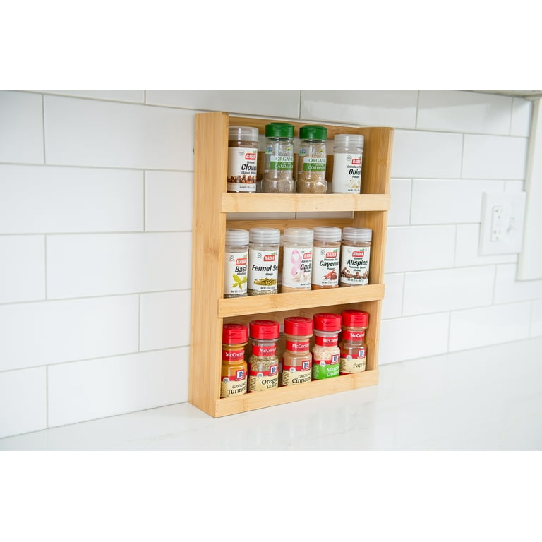 Rebrilliant Bamboo Spice Rack with Adjustable Racks