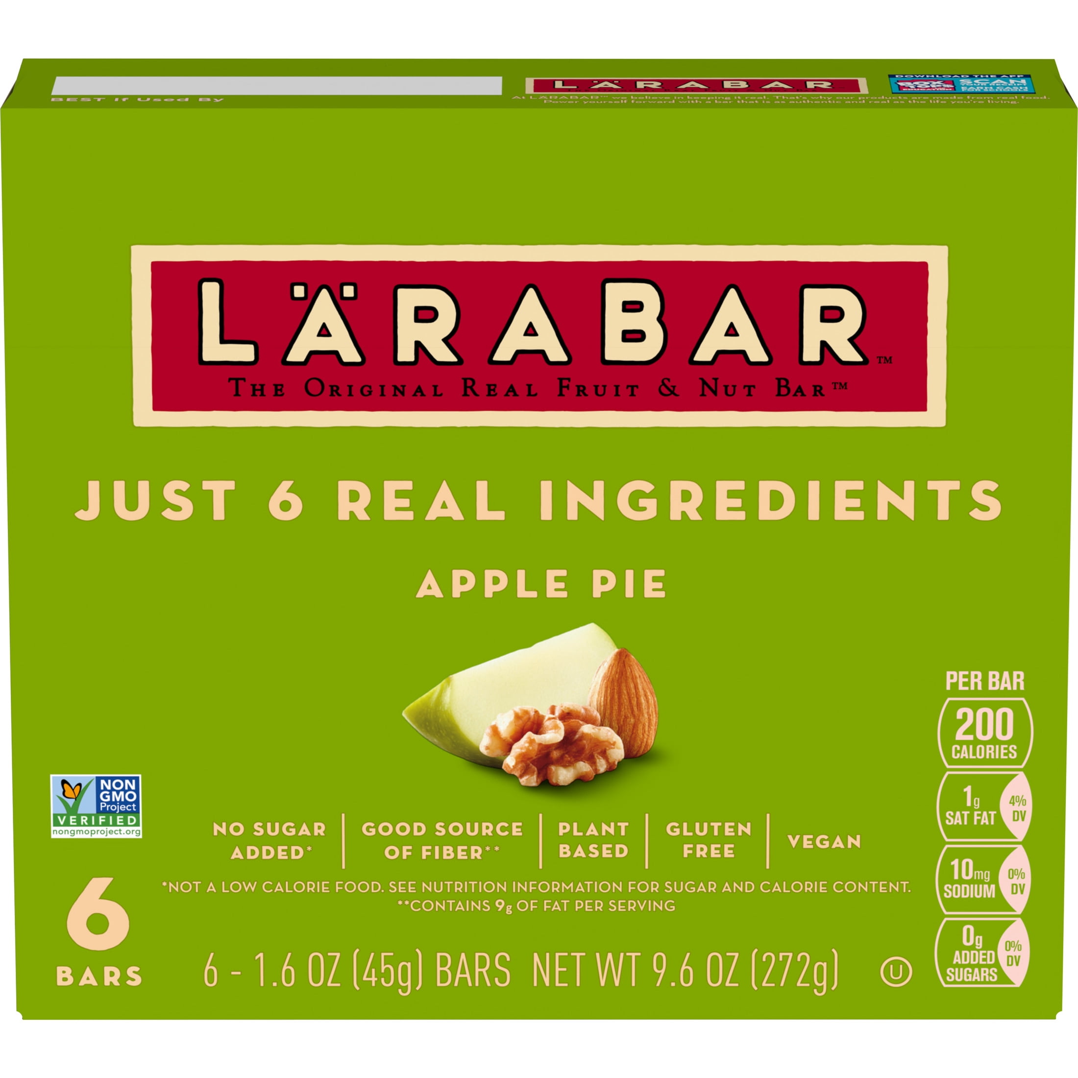 (8 pack) Larabar Apple Pie, Fruit and Nut Bars, Gluten Free and Vegan, 6 Count, 9.6 oz