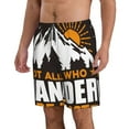 thumbnail image 2 of Kll Not All Who Wander Are Lost4 Men'S Casual Summer Beach Shorts Hawaiian Shorts With Pockets-X-Large, 2 of 9