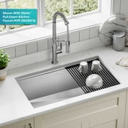 KRAUS Kore 32 Undermount Workstation 16 Gauge Single Bowl Stainless Steel Kitchen Sink with Accessories