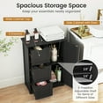 thumbnail image 6 of Giantex Floor Cabinet, Storage Cabinet w/3 Drawers & 1 Cupboard, Great for Bathroom, Living Room, Dining Room, Black, 6 of 9