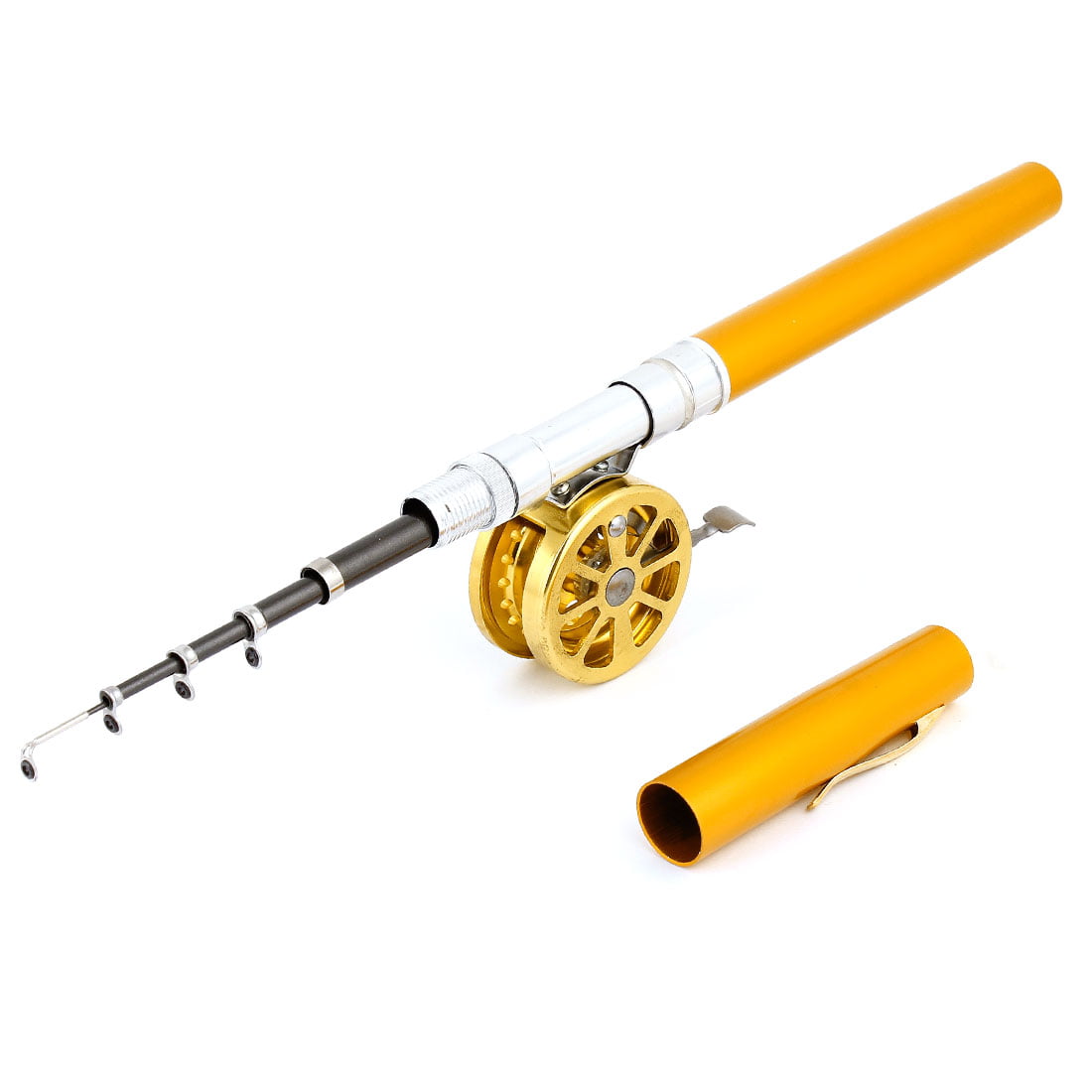 Gold Tone 5 Telescopic Aluminum Pocket Pen Fishing Rod 37