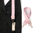 thumbnail image 4 of Correa para bandolera Correa cruzada de nailon suave para mujer, correa ancha para bolso, cadena, correa para bolso (rosa + blanco), 4 of 4
